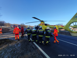 Mentőhelikopter a helyszínen