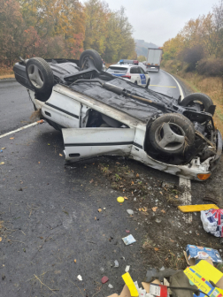 Közúti baleset a 2-es főúton a Tolmácsi elágazó közelében